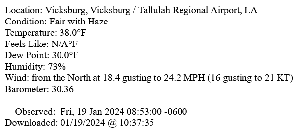 Weather Parsing Project<t for radio station.